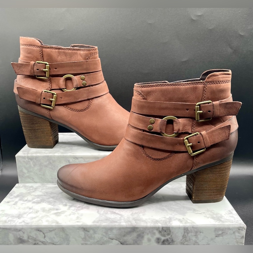 JOSEF SEIBEL Britney 02 Brown Leather Ankle Boots Heeled. EU Size 39